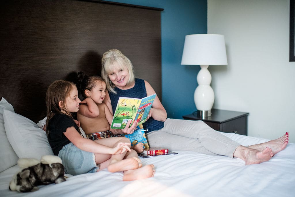 Hotel Room with Grandma and 2 Kids